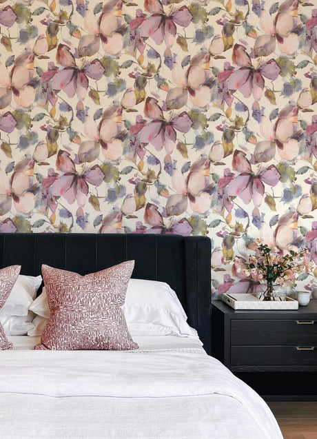 A-Street Prints Springhill Liliana Plum Wallpaper