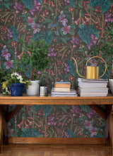 A-Street Prints Springhill Kalina Black Wallpaper