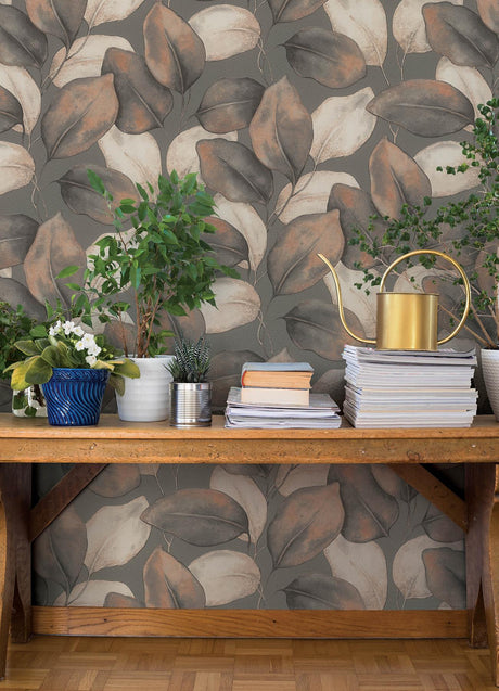 A-Street Prints Springhill Evanthe Charcoal Wallpaper