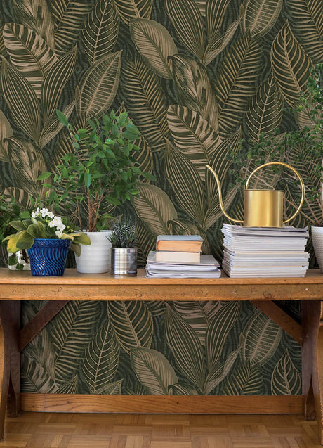 A-Street Prints Springhill Acacius Dark Green Wallpaper