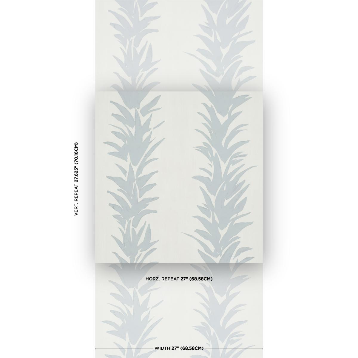 Schumacher X Backdrop White Lotus Cool Gray Wallpaper