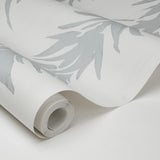 Schumacher X Backdrop White Lotus Cool Gray Wallpaper