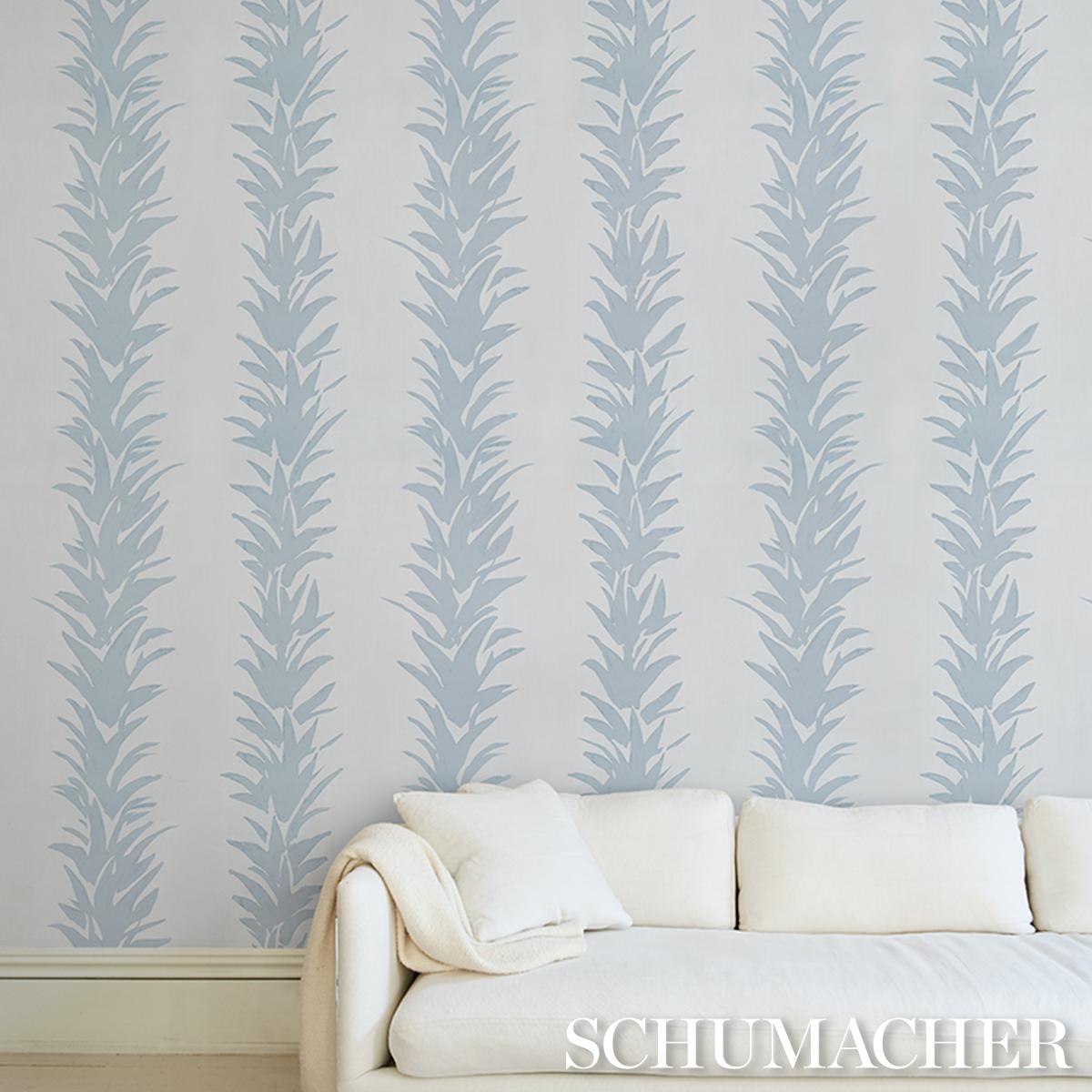 Schumacher X Backdrop White Lotus Cool Gray Wallpaper
