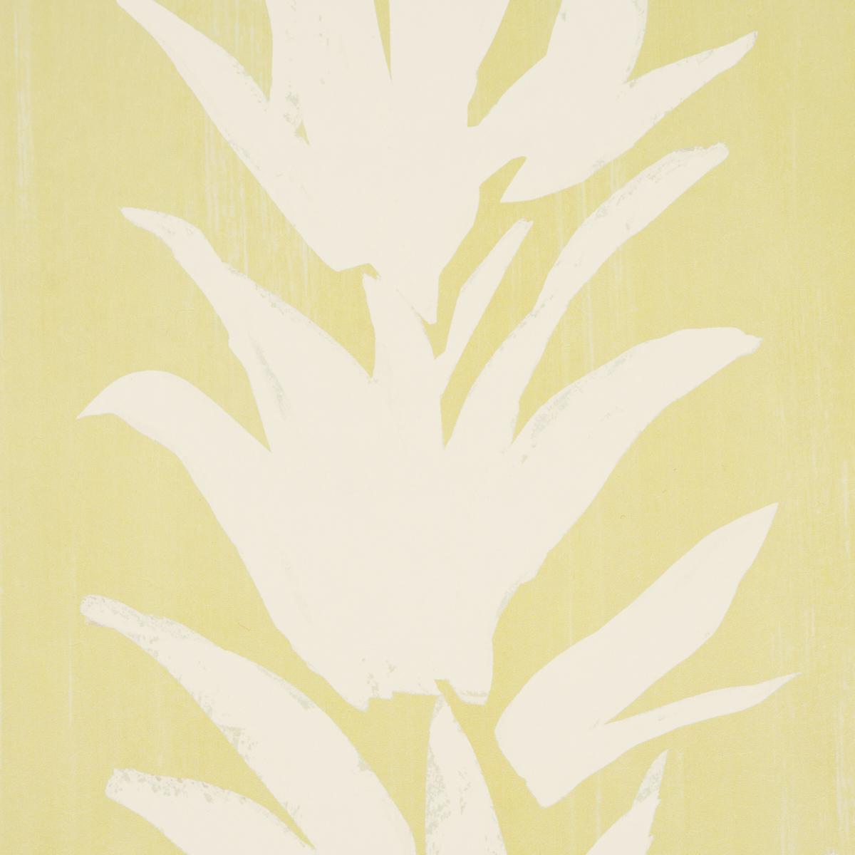 Schumacher X Backdrop White Lotus Light Yellow Wallpaper