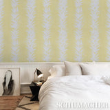 Schumacher X Backdrop White Lotus Light Yellow Wallpaper