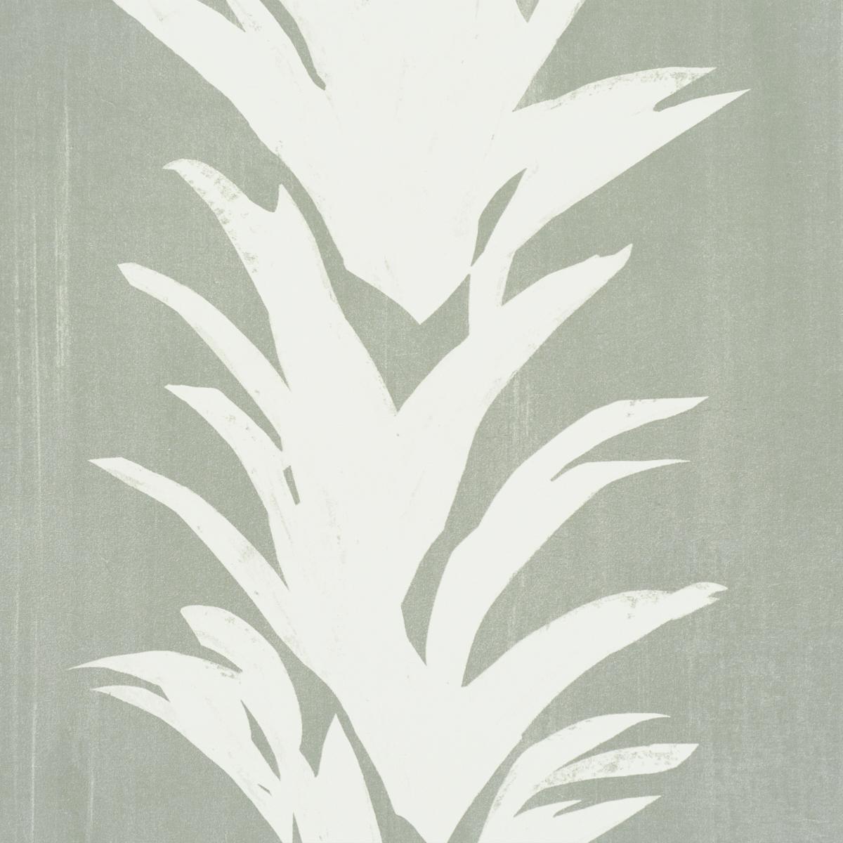 Schumacher X Backdrop White Lotus Cool Green Wallpaper