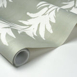 Schumacher X Backdrop White Lotus Cool Green Wallpaper