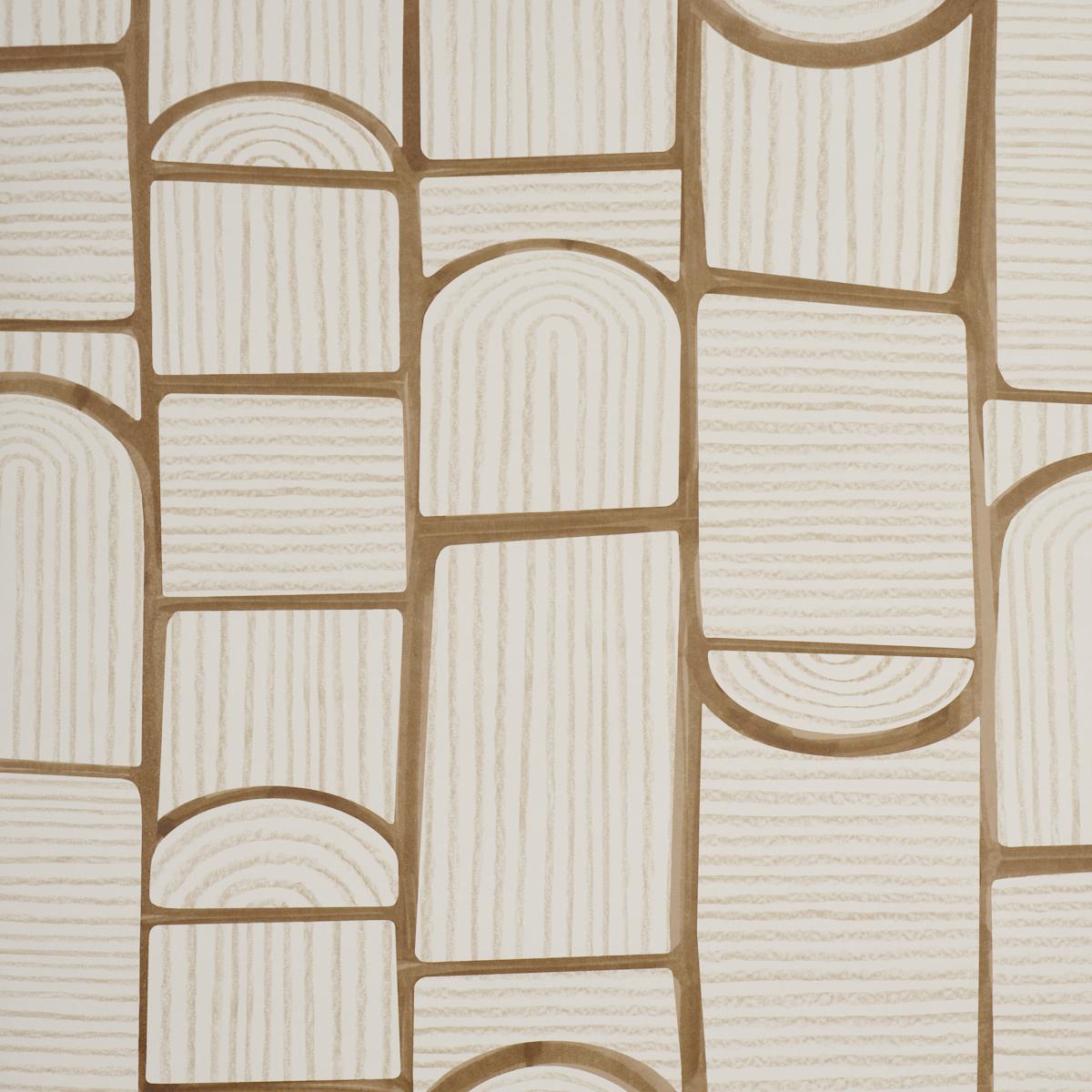 Schumacher X Backdrop Bloomsbury Teak Wallpaper