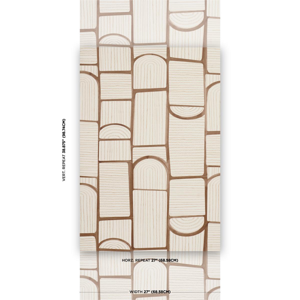 Schumacher X Backdrop Bloomsbury Teak Wallpaper