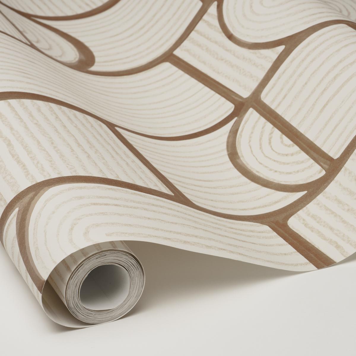 Schumacher X Backdrop Bloomsbury Teak Wallpaper