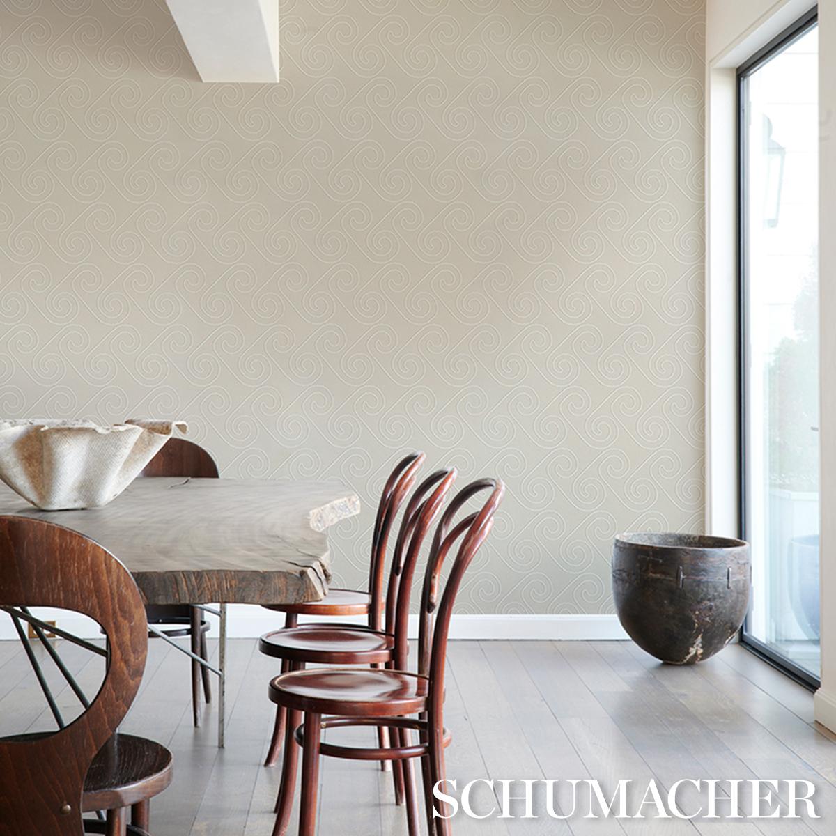 Schumacher X Backdrop Fortuna Light Beige Wallpaper