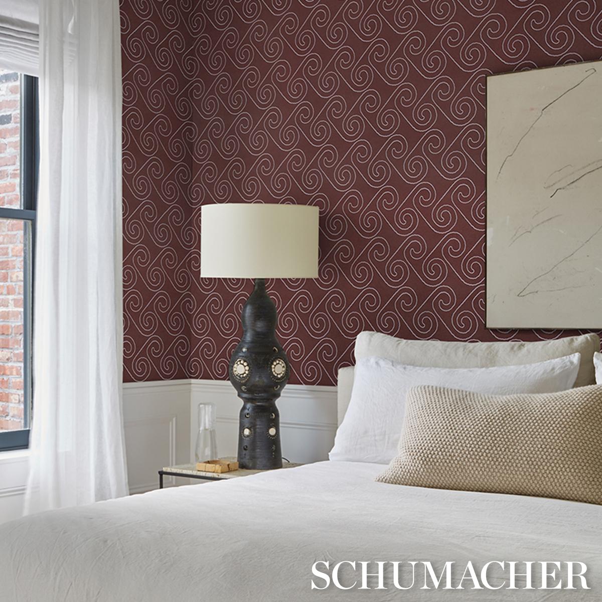 Schumacher X Backdrop Fortuna Plum Wallpaper