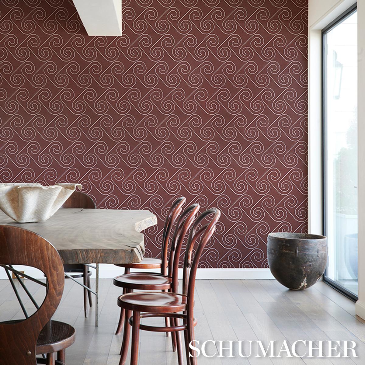 Schumacher X Backdrop Fortuna Plum Wallpaper