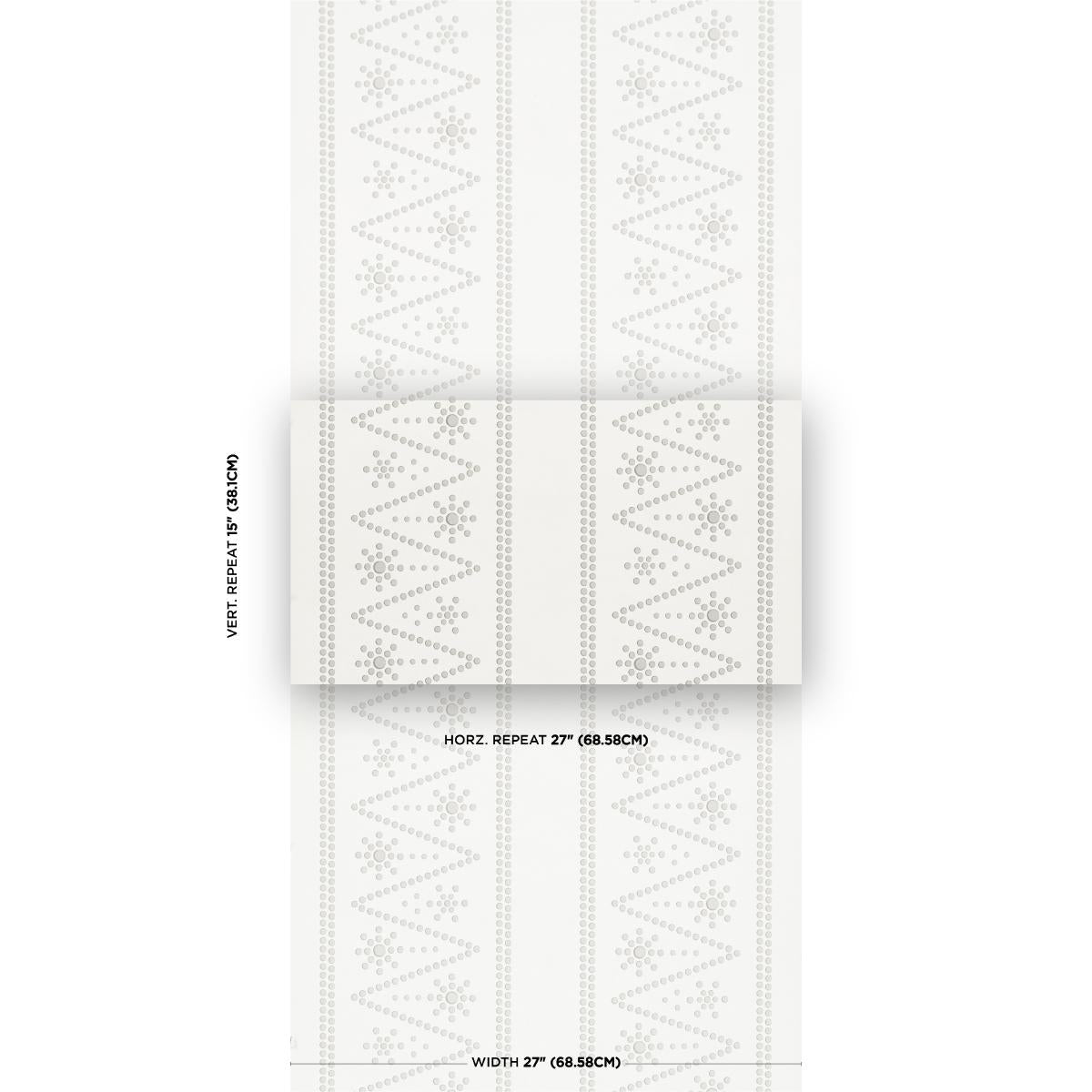 Schumacher X Backdrop The Pearlies Silver Wallpaper