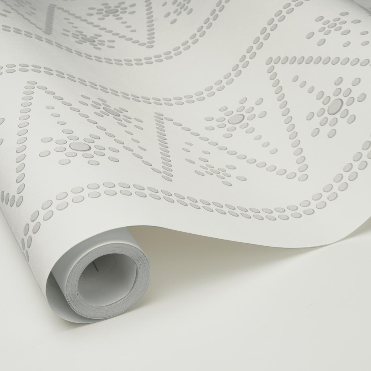 Schumacher X Backdrop The Pearlies Silver Wallpaper
