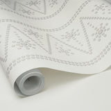Schumacher X Backdrop The Pearlies Silver Wallpaper