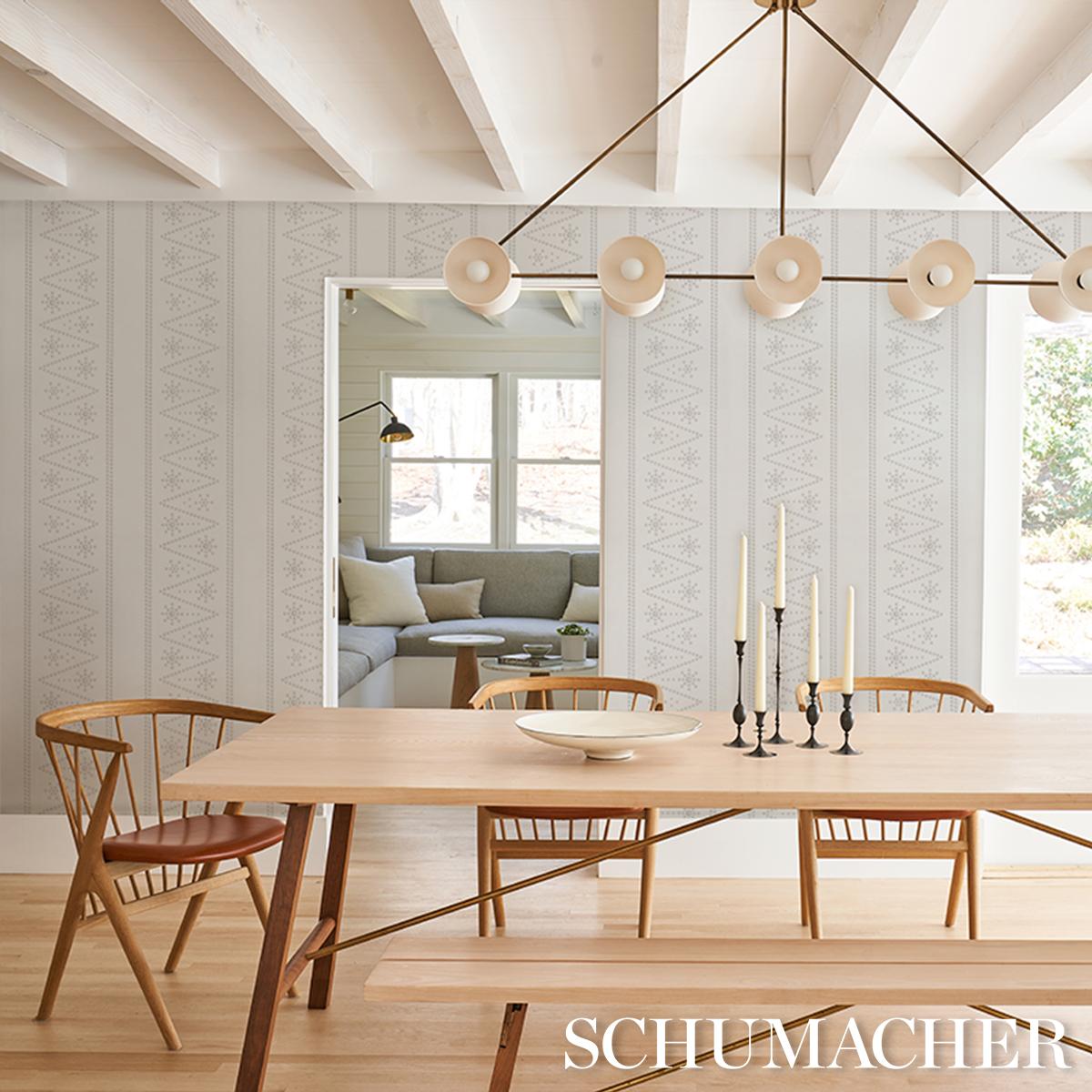 Schumacher X Backdrop The Pearlies Silver Wallpaper