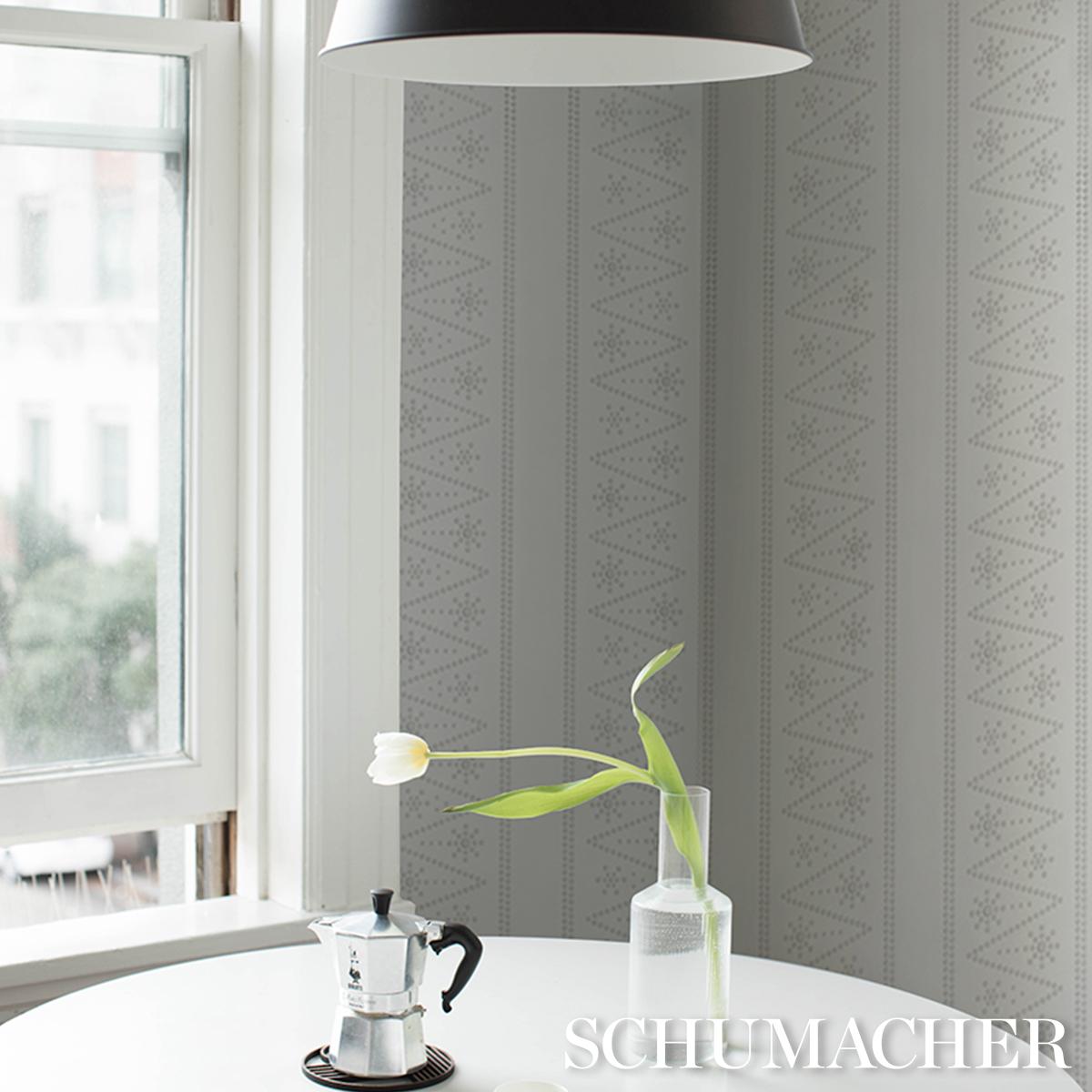 Schumacher X Backdrop The Pearlies Silver Wallpaper