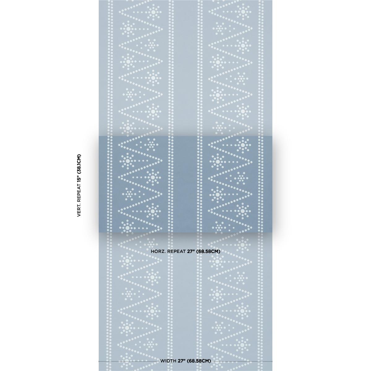 Schumacher X Backdrop The Pearlies Soft Blue Wallpaper