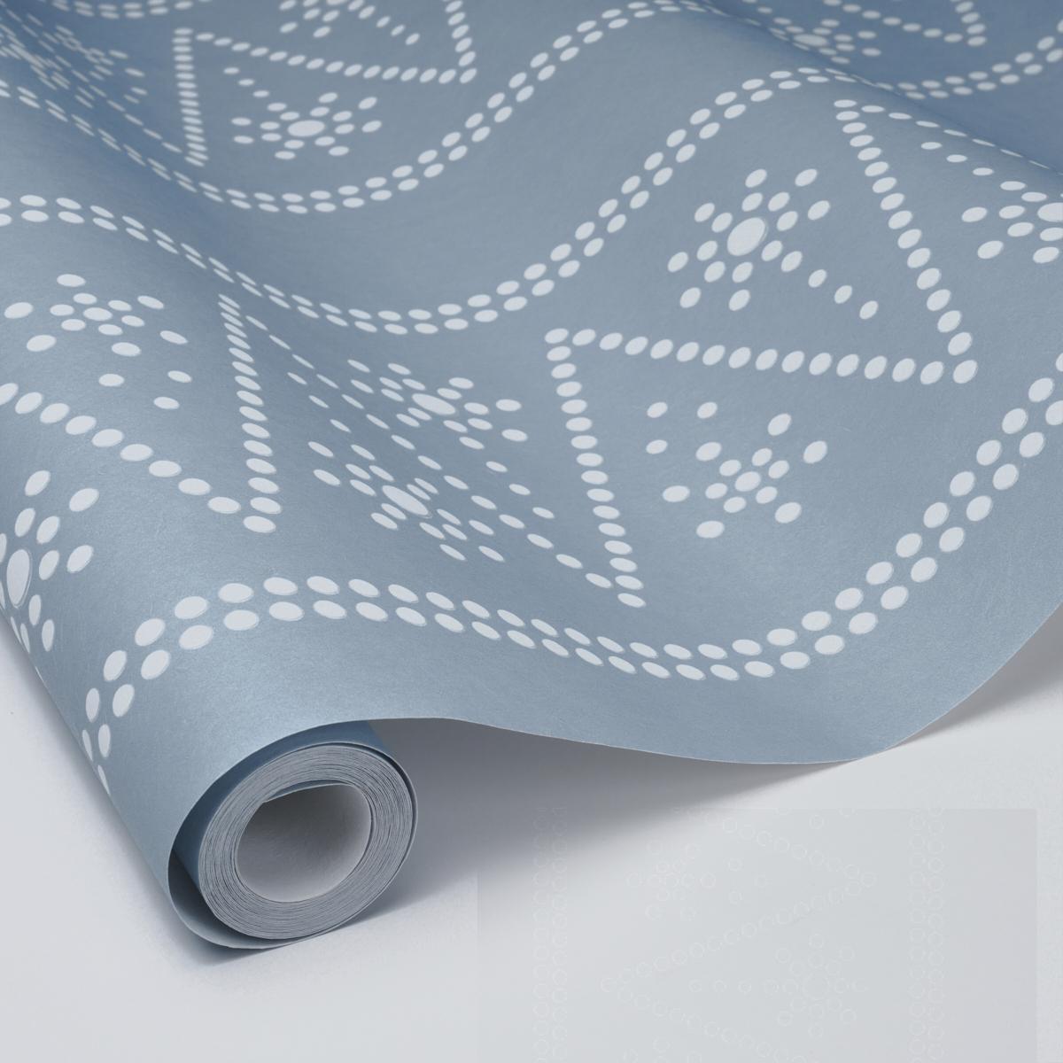 Schumacher X Backdrop The Pearlies Soft Blue Wallpaper