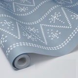 Schumacher X Backdrop The Pearlies Soft Blue Wallpaper