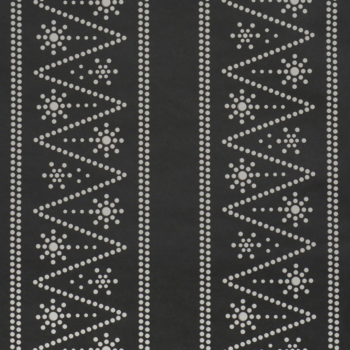 Schumacher X Backdrop The Pearlies Black Wallpaper