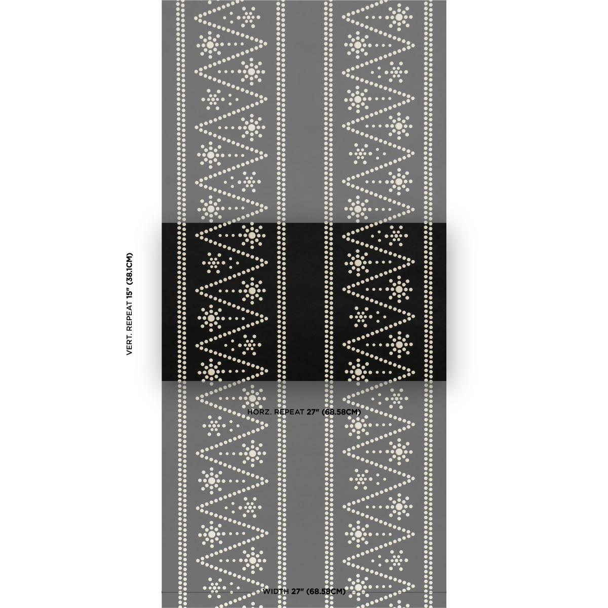 Schumacher X Backdrop The Pearlies Black Wallpaper