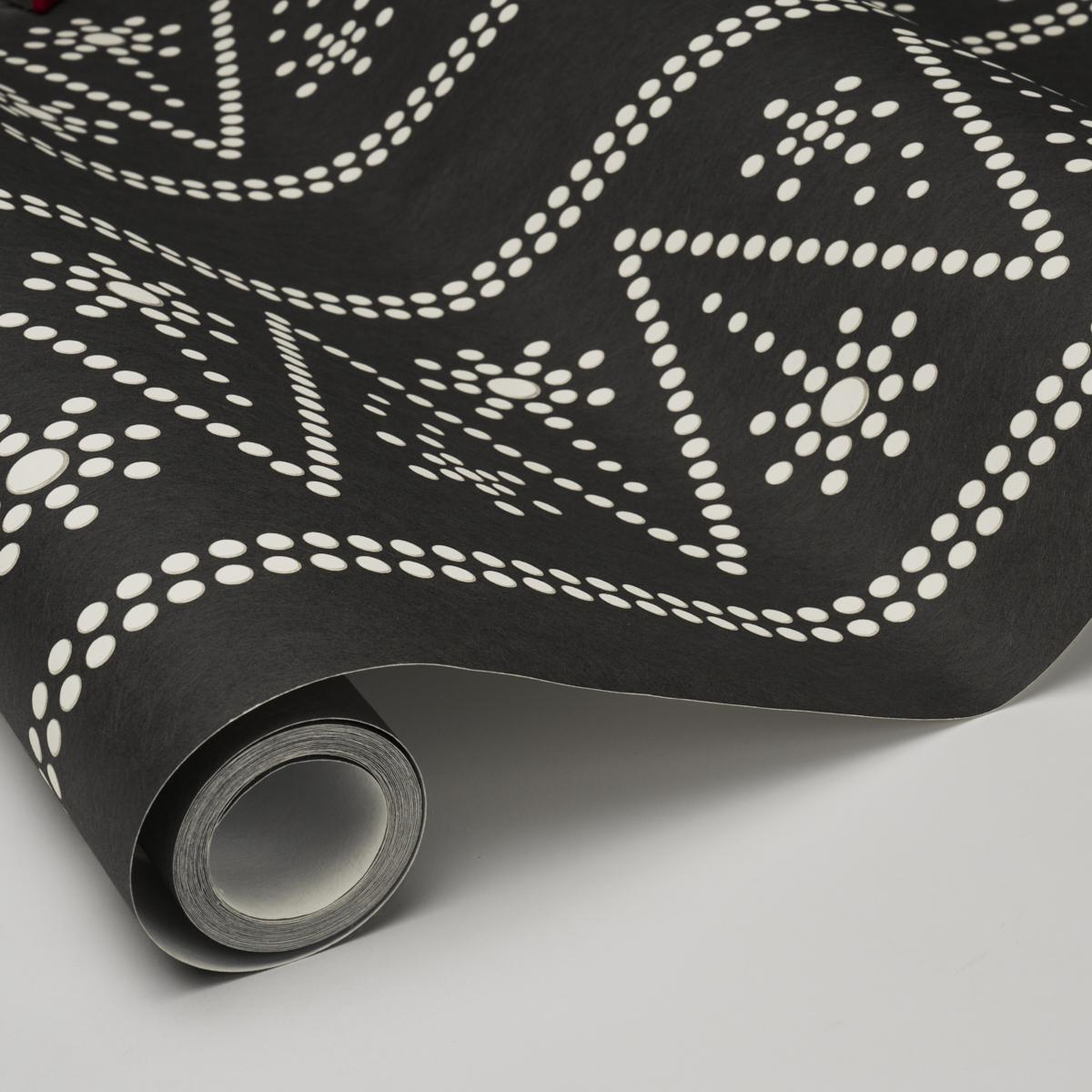 Schumacher X Backdrop The Pearlies Black Wallpaper