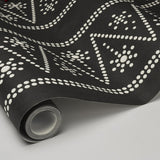 Schumacher X Backdrop The Pearlies Black Wallpaper