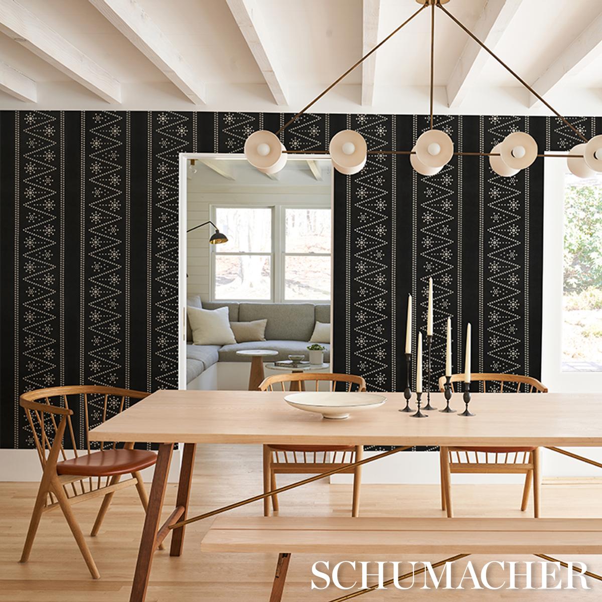 Schumacher X Backdrop The Pearlies Black Wallpaper