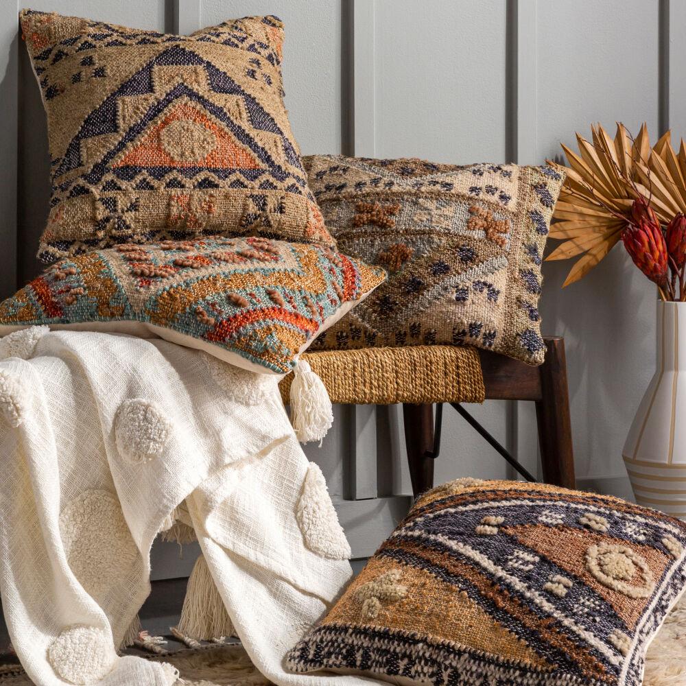 Surya Luanda LAU-001 18"L x 18"W Pillow