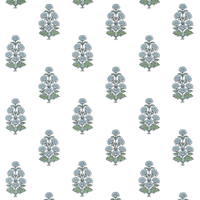 Thibaut Audrey Blue Wallpaper
