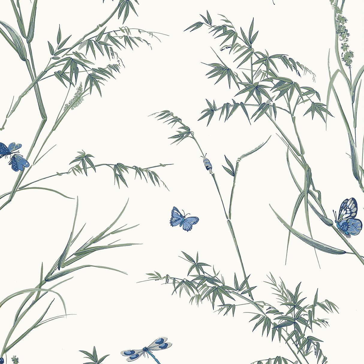 Thibaut Virginia Blue And Green Wallpaper