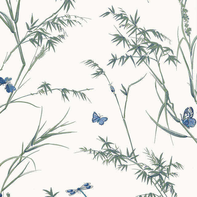 Thibaut Virginia Blue And Green Wallpaper