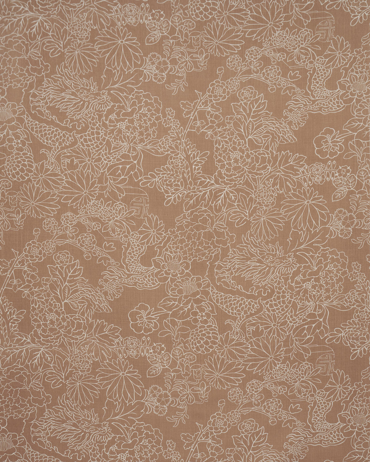 Schumacher Chiang Mai Dragon Silhouette Mediterrean Spice Fabric