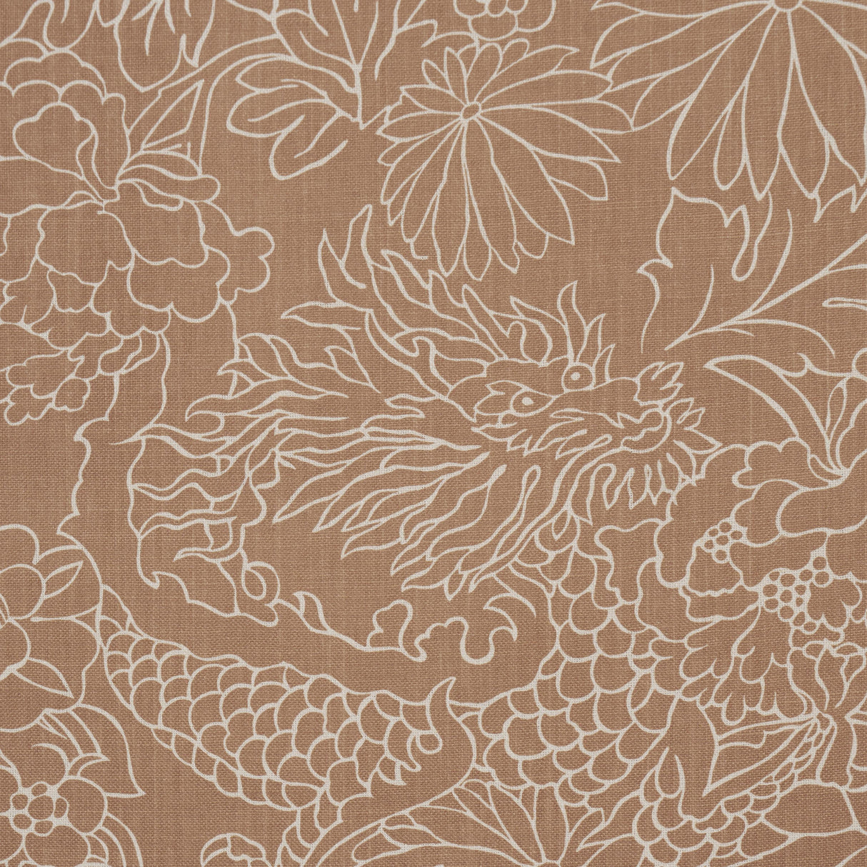 Schumacher Chiang Mai Dragon Silhouette Mediterrean Spice Fabric