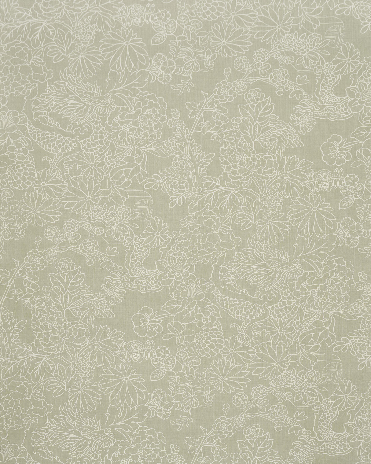 Schumacher Chiang Mai Dragon Silhouette Almond Dust Fabric