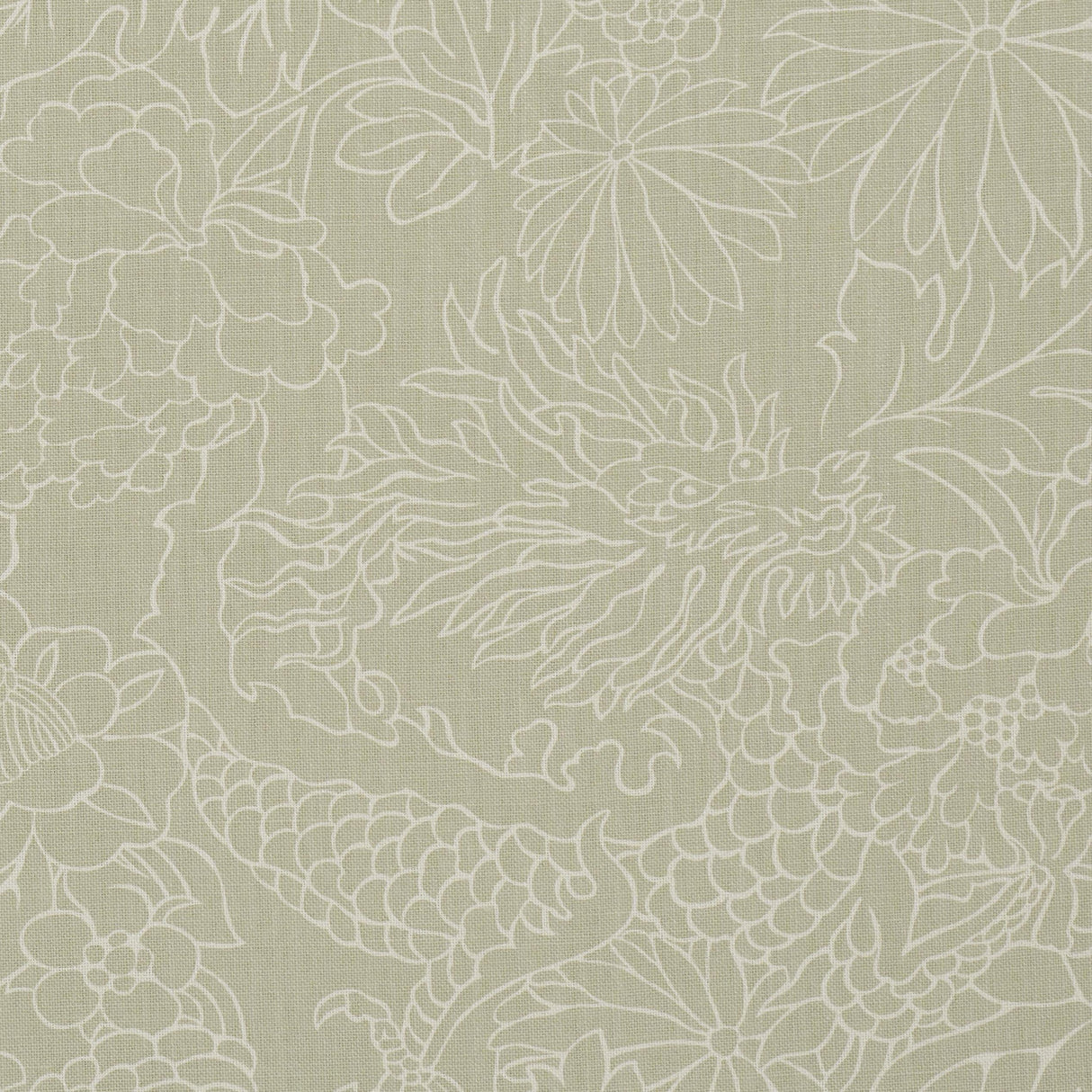Schumacher Chiang Mai Dragon Silhouette Almond Dust Fabric