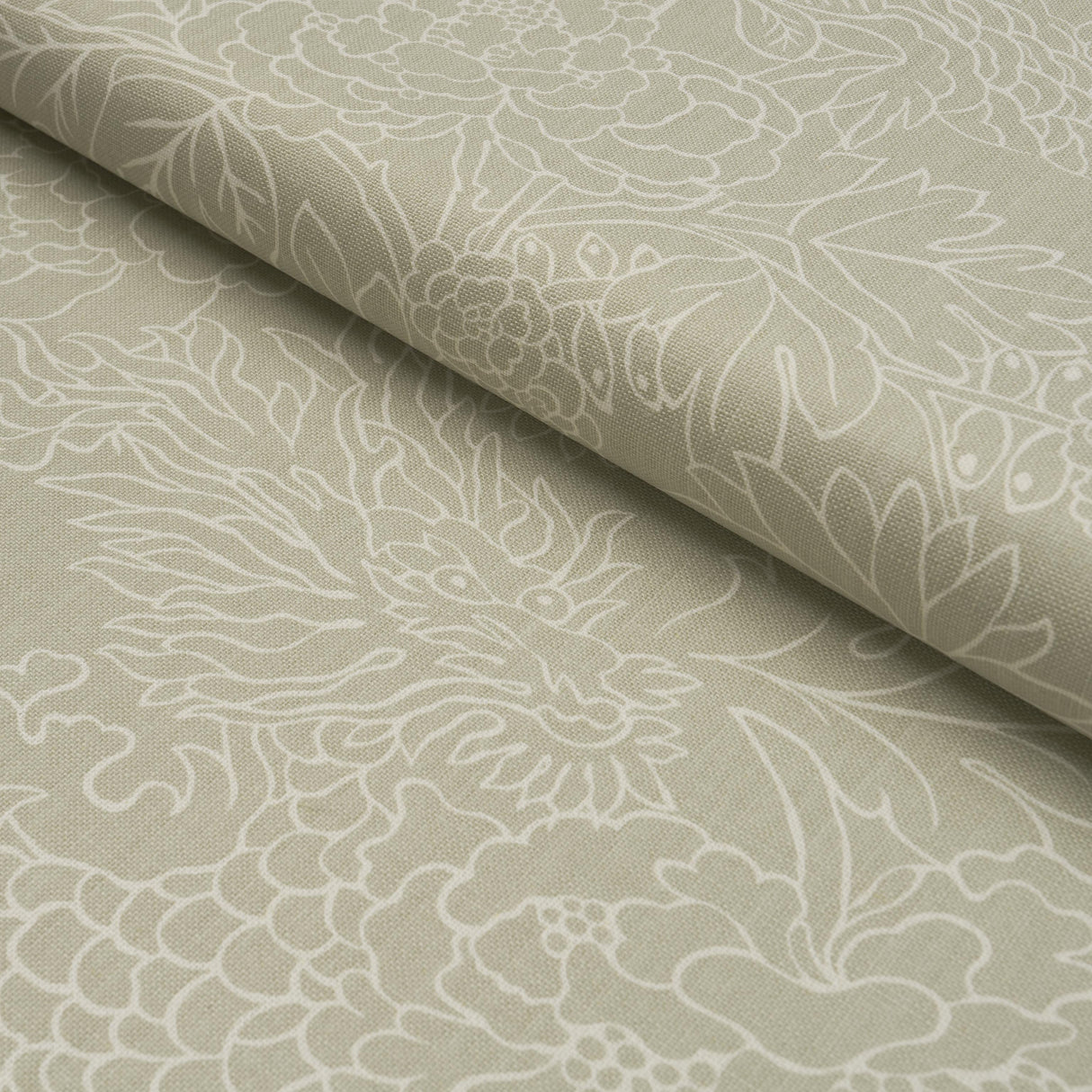 Schumacher Chiang Mai Dragon Silhouette Almond Dust Fabric