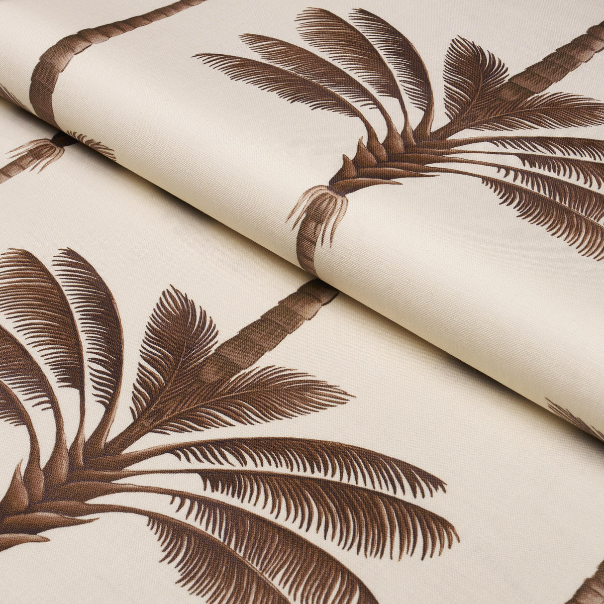 Schumacher A Palm Is A Palm Print Chocolate Meets Tobacco Fabric