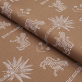 Schumacher Tiger Palm Silhouette Outdoor Mediterrean Spice Fabric