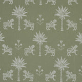Schumacher Tiger Palm Silhouette Outdoor Sage Fabric