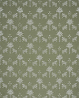 Schumacher Tiger Palm Silhouette Outdoor Sage Fabric