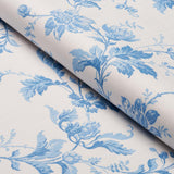 Borastapeter Blomslinga Blue And White Fabric