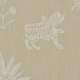 Schumacher Tiger Palm Silhouette Outdoor Mistral Sand Fabric