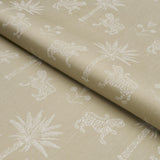 Schumacher Tiger Palm Silhouette Outdoor Mistral Sand Fabric