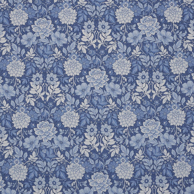Borastapeter Dahlia Garden Blue And White Fabric