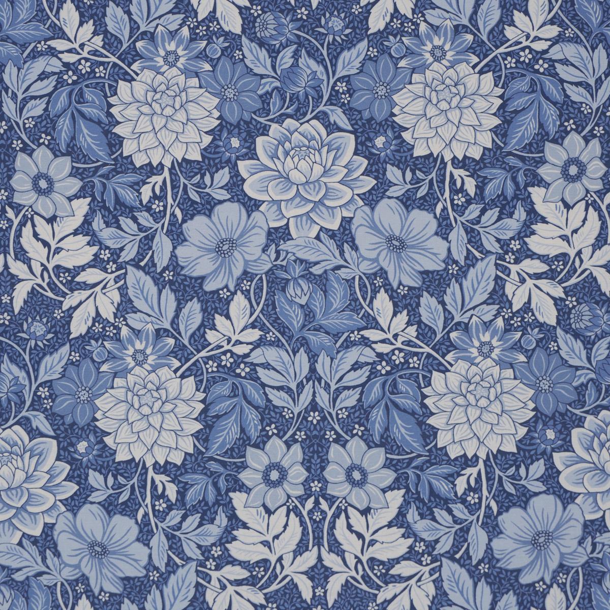 Schumacher Dahlia Garden Blue And White Fabric