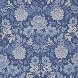 Schumacher Dahlia Garden Blue And White Fabric