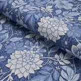Schumacher Dahlia Garden Blue And White Fabric